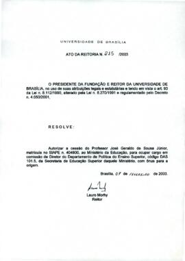 Ato da Reitoria nº 0215/2003