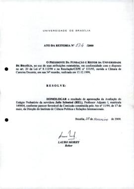 Ato da Reitoria nº 0134/2000