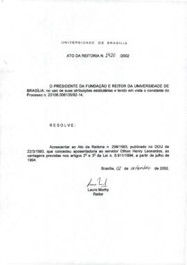 Ato da Reitoria nº 1420/2002