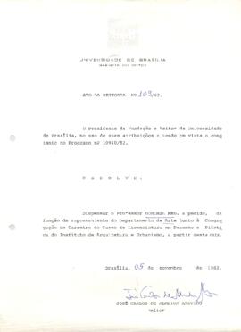 Ato da Reitoria nº 0109/1982