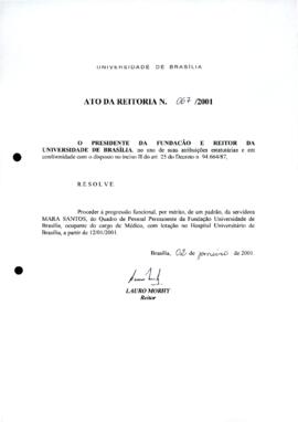 Ato da Reitoria nº 0067/2001