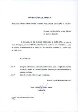 Resolução do Conselho de Ensino, Pesquisa e Extensão nº 0198/2011