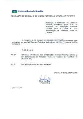 Resolução do Conselho de Ensino, Pesquisa e Extensão nº 0248/2015