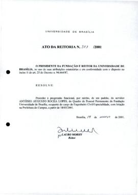 Ato da Reitoria nº 0373/2001