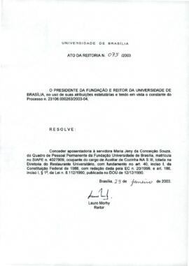 Ato da Reitoria nº 0075/2003