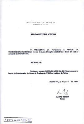 Ato da Reitoria nº 0769/1998