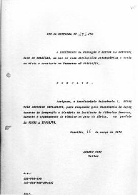 Ato da Reitoria nº 0203/1976
