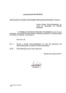 Resolução do Conselho de Ensino, Pesquisa e Extensão nº 0076/2013
