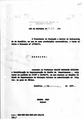 Ato da Reitoria nº 1023/1974