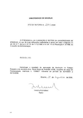 Ato da Reitoria nº 2195/2006