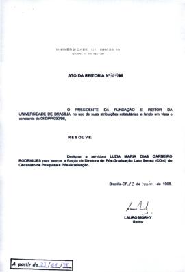 Ato da Reitoria nº 0764/1998