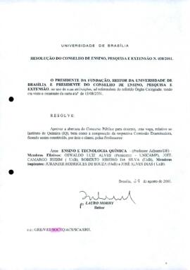Resolução do Conselho de Ensino, Pesquisa e Extensão nº 0038/2001