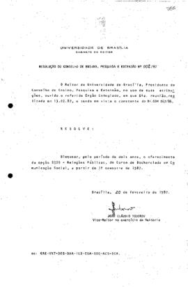 Resolução do Conselho de Ensino, Pesquisa e Extensão nº 0002/1987