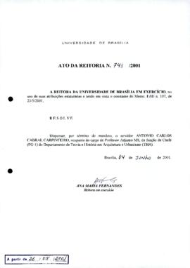 Ato da Reitoria nº 0741/2001