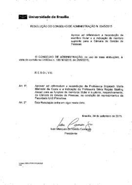 Resolução do Conselho de Administração nº 0045/2015