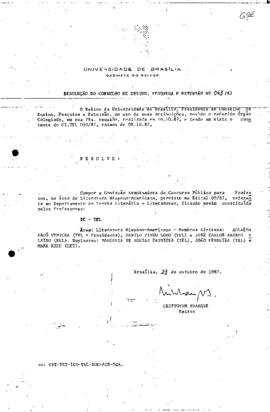 Resolução do Conselho de Ensino, Pesquisa e Extensão nº 0043/1987