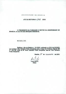 Ato da Reitoria nº 0248/2003