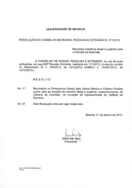 Resolução do Conselho de Ensino, Pesquisa e Extensão nº 0011/2013