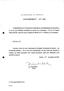 Ato da Reitoria nº 0822/2000