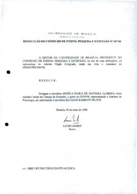 Resolução do Conselho de Ensino, Pesquisa e Extensão nº 0057/1998