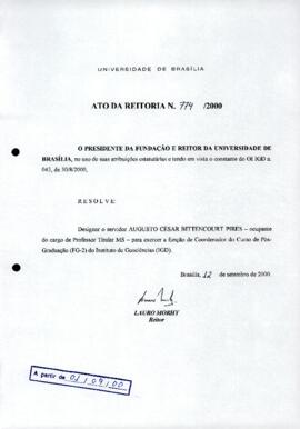 Ato da Reitoria nº 0774/2000