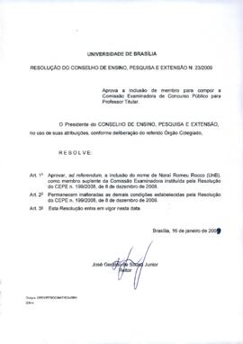 Resolução do Conselho de Ensino, Pesquisa e Extensão nº 0023/2009