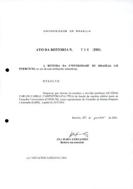 Ato da Reitoria nº 0778/2001