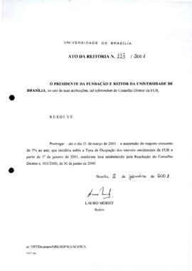 Ato da Reitoria nº 0113/2001