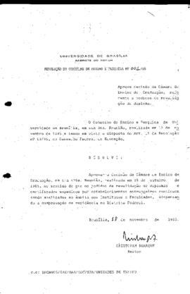 Resolução do Conselho de Ensino, Pesquisa e Extensão nº 0001/1985