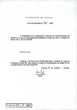 Ato da Reitoria nº 0342/2002