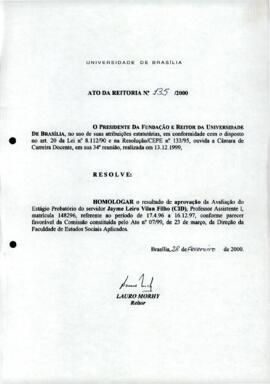 Ato da Reitoria nº 0135/2000