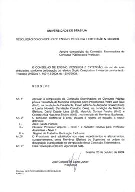 Resolução do Conselho de Ensino, Pesquisa e Extensão nº 0595/2009