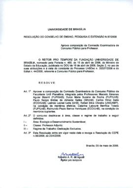 Resolução do Conselho de Ensino, Pesquisa e Extensão nº 0087/2008