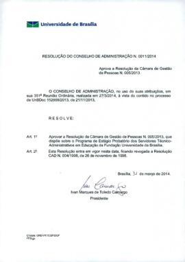 Resolução do Conselho de Administração nº 0011/2014