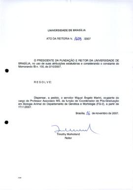 Ato da Reitoria nº 1605/2007