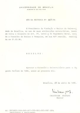 Ato da Reitoria nº 0057/1986