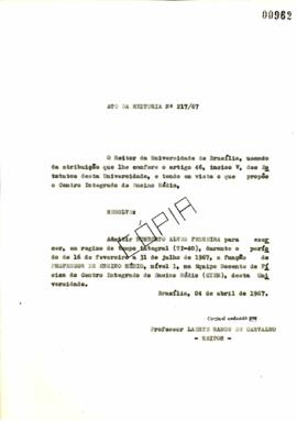 Ato da Reitoria nº 0217/1967