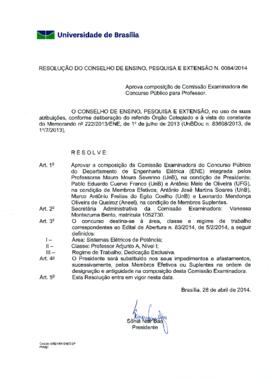 Resolução do Conselho de Ensino, Pesquisa e Extensão nº 0084/2014