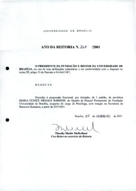 Ato da Reitoria nº 0268/2001