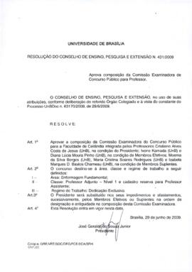 Resolução do Conselho de Ensino, Pesquisa e Extensão nº 0431/2009