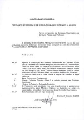Resolução do Conselho de Ensino, Pesquisa e Extensão nº 0431/2009