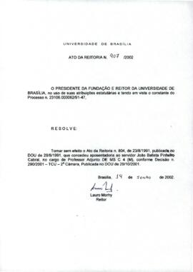 Ato da Reitoria nº 0907/2002