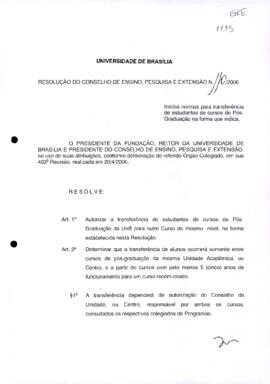 Resolução do Conselho de Ensino, Pesquisa e Extensão nº 0110/2006
