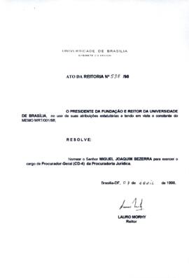 Ato da Reitoria nº 0538/1998