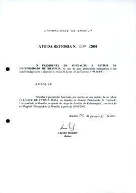 Ato da Reitoria nº 0038/2001