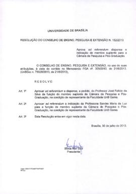 Resolução do Conselho de Ensino, Pesquisa e Extensão nº 0152/2013