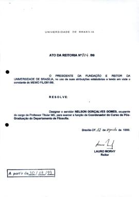 Ato da Reitoria nº 0804/1999