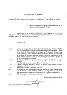 Resolução do Conselho de Ensino, Pesquisa e Extensão nº 0575A/2009