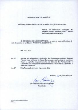 Resolução do Conselho de Administração nº 0026/2013