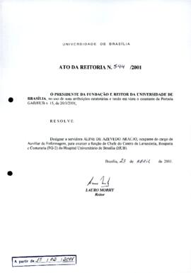 Ato da Reitoria nº 0544/2001